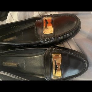 Louis Vuitton black womens loafers . Size 6/36